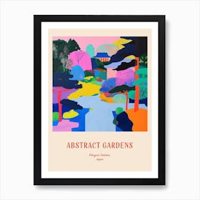 Colourful Gardens Rikugien Gardens Japan 3 Red Poster Art Print