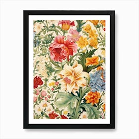 Floral Wallpaper 317 Art Print