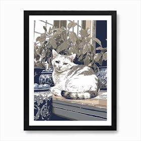 Drawing Of A Still Life Of Stock With A Cat 2 Art Print