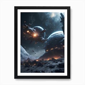 Spaceships In Space 2 Art Print