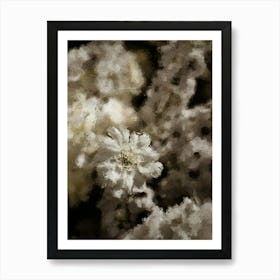 Neutral Floral Oil Painting Art Print