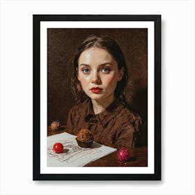Girl With Cupcakes Art Print