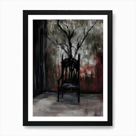 Dark Gothic Chair In The Dark Art Print