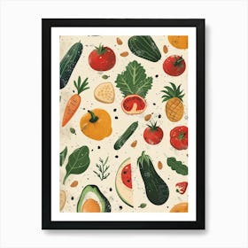 Fruits and vegetables 1 Art Print