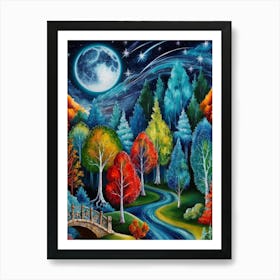 Night In The Forest Art Print