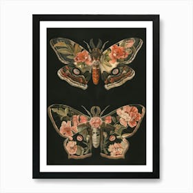 Dark Butterflies William Morris Style 5 Art Print