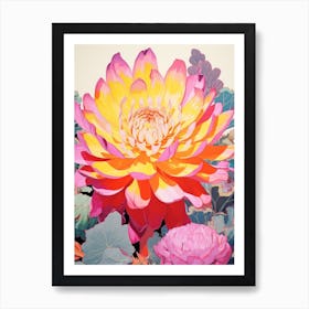 Mexican Style Cactus Illustration Acanthocalycium Cactus 6 Art Print