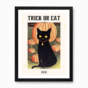 Trick Or Cat ( Halloween Theme) Art Print