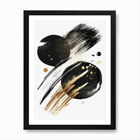 Abstract Black And Gold Painting 81 Art Print