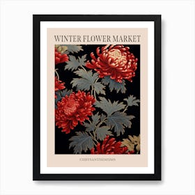 Chrysanthemums 9 Winter Flower Market Poster Art Print