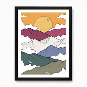 Sunrise Over Mountains Art Print