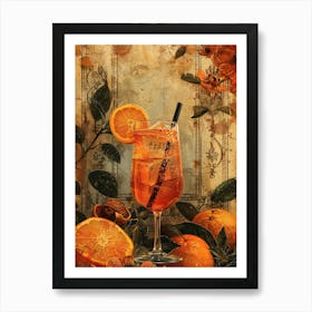 Aperol Spritz Art Print with Oranges Art Print