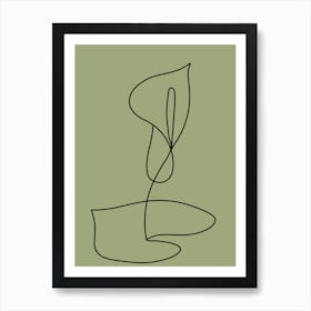 Flower Calla Line Art Art Print