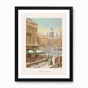 Vintage Winter Poster Budapest Hungary 5 Art Print