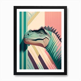 Majungasaurus Pastel Dinosaur Art Print