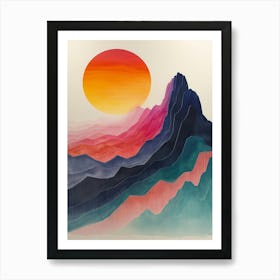 Sunset In The Mountains 36 Art Print