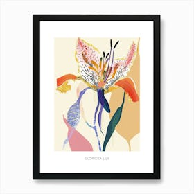 Colourful Flower Illustration Poster Gloriosa Lily 4 Art Print