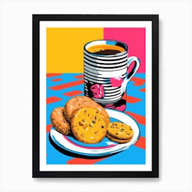 Tea & Biscuits Cartoon Style 2 Art Print