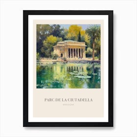 Parc De La Ciutadella Barcelona Spain Vintage Cezanne Inspired Poster Art Print