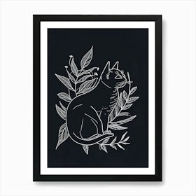 Korat Cat Minimalist Illustration 4 Art Print