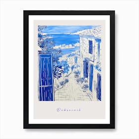 Dubrovnik Croatia 2 Mediterranean Blue Drawing Poster Art Print