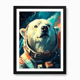 Polar Bear In Space 2 Art Print