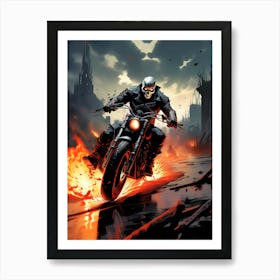 Skeleton Rider Art Print