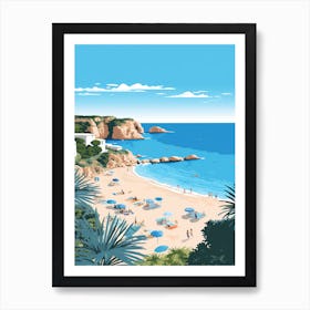 A Screen Print Of Cala Comte Beach Ibiza Spain 1 Art Print