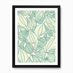 Eucalyptus Gum Leaf William Morris Inspired 2 Art Print