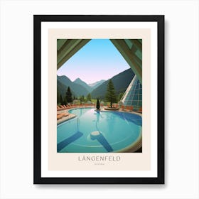 Längenfeld Austria Midcentury Modern Pool Poster Art Print