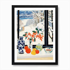 The Windowsill Of Sapporo   Japan Snow Inspired By Matisse 3 Art Print