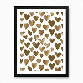 Gold Hearts 2 Art Print