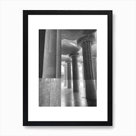 Barcelona Parc Guell Black And White Photograph Art Print