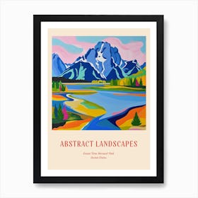 Colourful Abstract Grand Teton National Park Usa 4 Poster Art Print