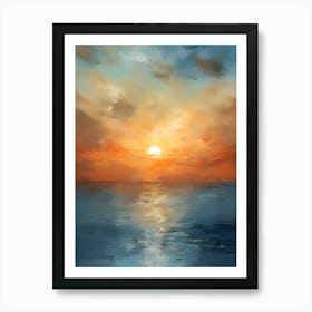 Sunset Over The Ocean 1 Art Print