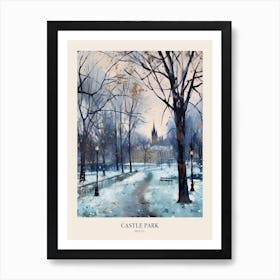 Winter City Park Poster Castle Park Bristol 4 Art Print