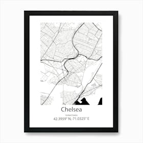 Chelsea,United States Minimalist Map Art Print