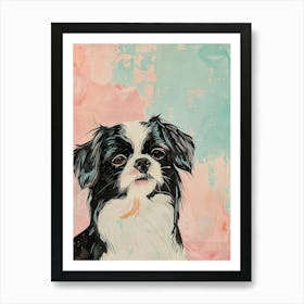 Japanese Chin Dog Pastel Watercolour Illustration Art Print