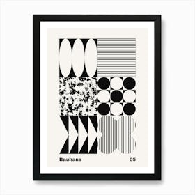 Geometric Bauhaus Poster B&W 5 Art Print