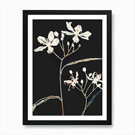 Neon Flowers On Black Babys Breath 8 Art Print