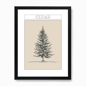 Cedar Tree Minimalistic Drawing 1 Poster Art Print