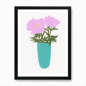 Peonies In A Vase Art Print