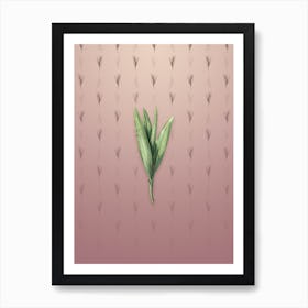 Vintage Autumn Crocus Botanical on Dusty Pink Pattern n.2159 Art Print