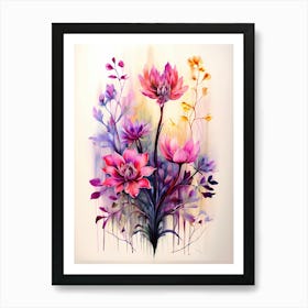 Lotus Flower Painting 1 Art Print