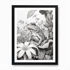 Leopard Frog Botanical 1 Art Print