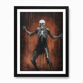 Dance With Death Skeleton Painting (10) Art Print