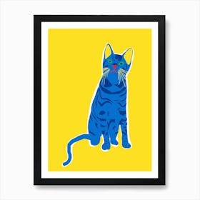 Blue Cat Art Print