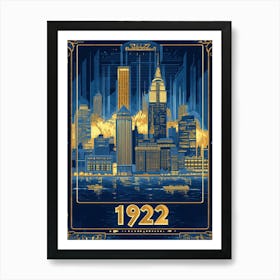 Aihrgdesign A Vintage Travel Poster Of The 1922 New York City 4183b0b0 Cf69 4469 8ca5 539965d7bbec 1 Art Print