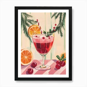 Christmas Red Cocktail Art Print