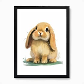 Holland Lop  Rabbit Kids Illustration 4 Art Print
